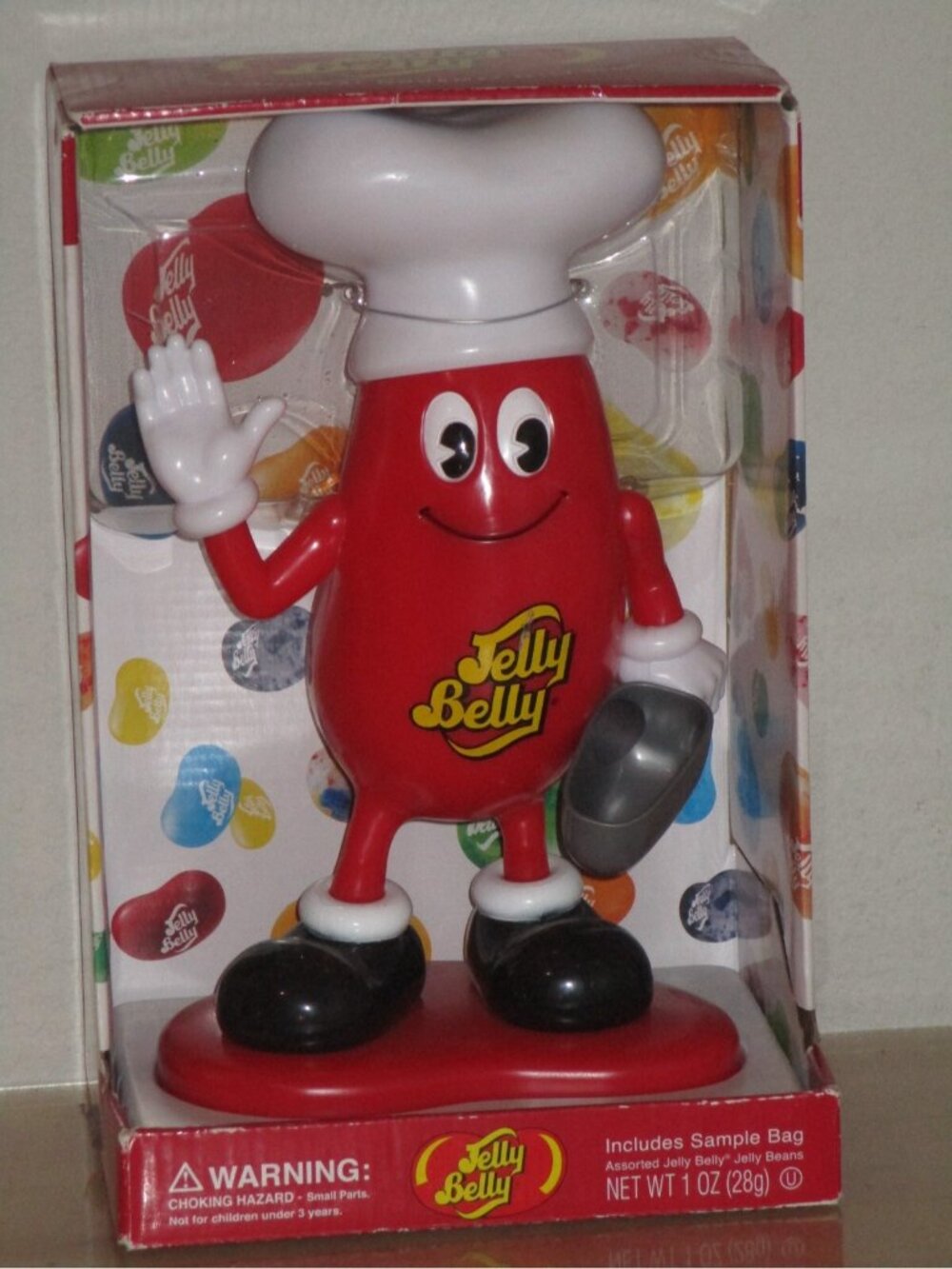 Original Gourmet Mr. Jelly Belly 11" Red White Figure Container Standing Pre Own